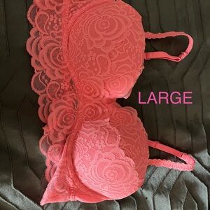 Victoria's Secret Lace Bra in Coral